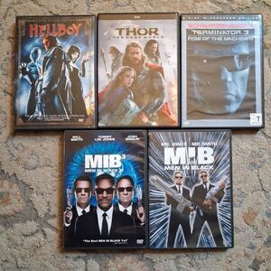 Action Sci-Fi DVD Lot Thor Dark World Terminator 3 Men In Black 1 & 3 Hellboy